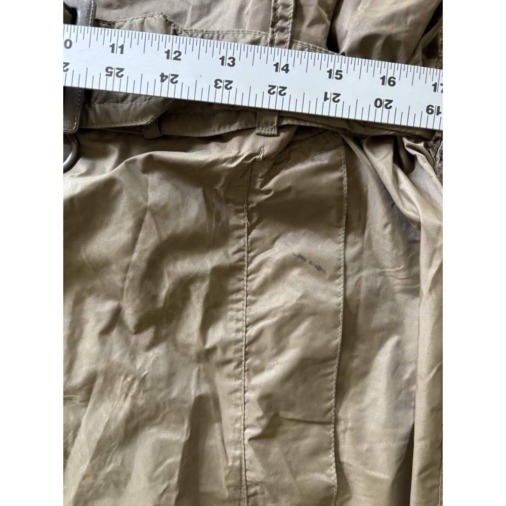 US Army Vintage 50s Korean War Rain Coat Military Trench 36 REG Nylon Taupe Read - Picture 11 of 16